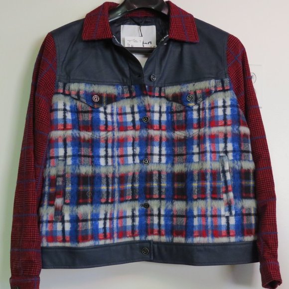 Desigual Tartan Fur Coat - Picture 1 of 7